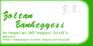 zoltan banhegyesi business card